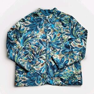 Alfred Dunner Size 14 Jacket Paisley Spring Quilted Colorful Easter Blazer